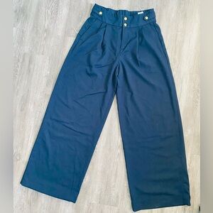 Banana Republic Dark Blue Wide-Leg Trousers